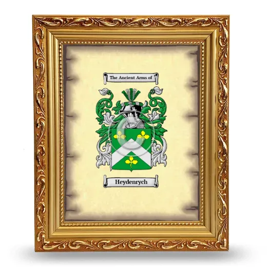 Heydenrych Coat of Arms Framed - Gold