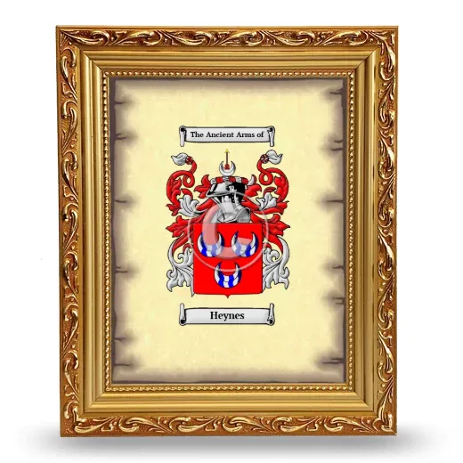 Heynes Coat of Arms Framed - Gold