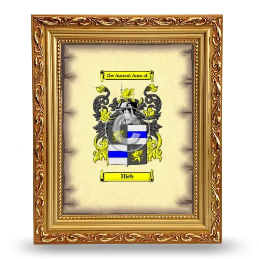 Hieb Coat of Arms Framed - Gold