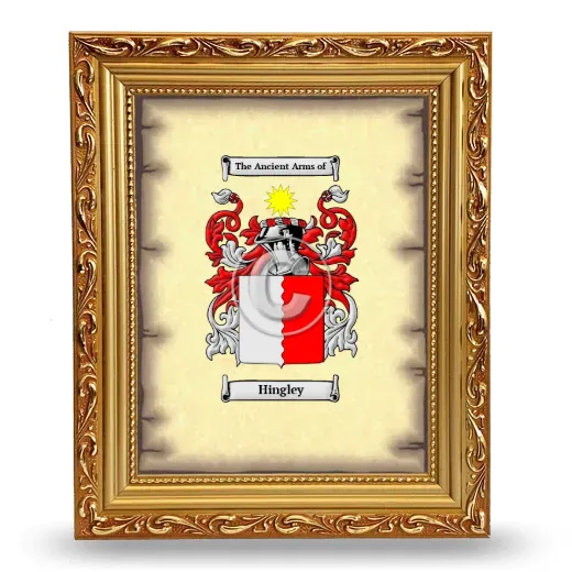 Hingley Coat of Arms Framed - Gold