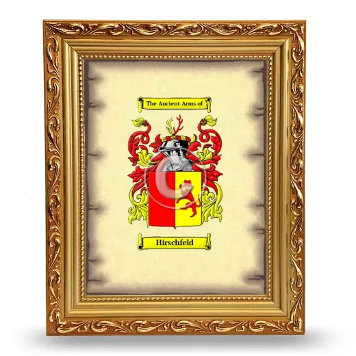Hirschfeld Coat of Arms Framed - Gold