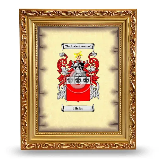 Hisler Coat of Arms Framed - Gold