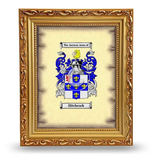 Hitchcock Coat of Arms Framed - Gold