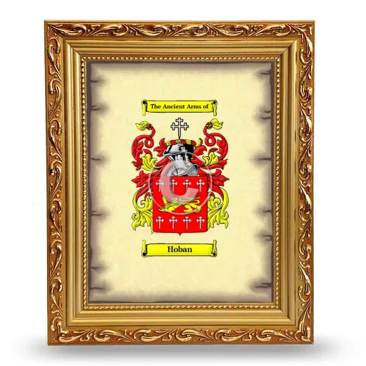 Hoban Coat of Arms Framed - Gold