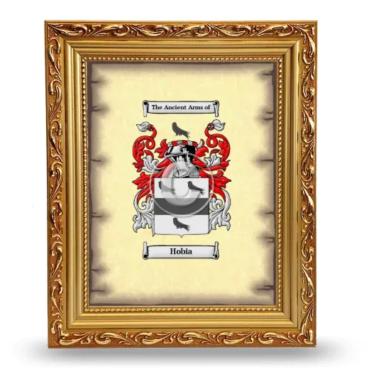Hobia Coat of Arms Framed - Gold