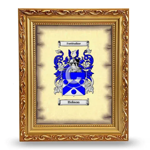 Hobson Coat of Arms Framed - Gold
