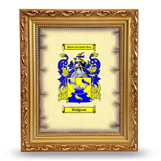 Hodgson Coat of Arms Framed - Gold