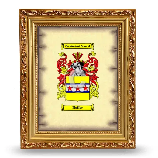 Hoffer Coat of Arms Framed - Gold