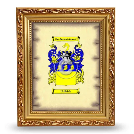 Holbick Coat of Arms Framed - Gold