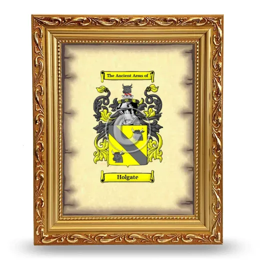 Holgate Coat of Arms Framed - Gold
