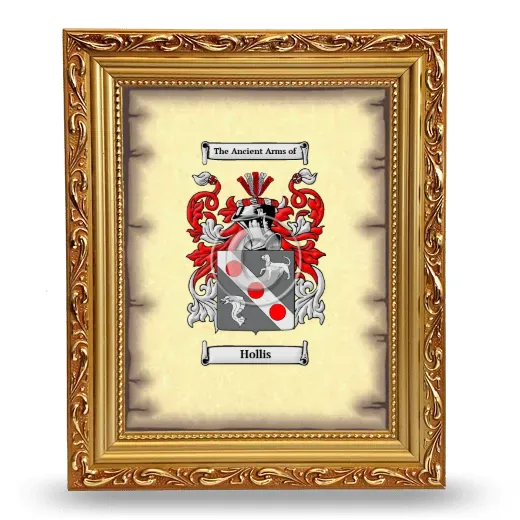 Hollis Coat of Arms Framed - Gold