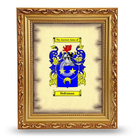 Holtzman Coat of Arms Framed - Gold