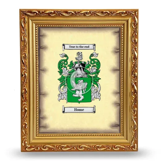 Home Coat of Arms Framed - Gold