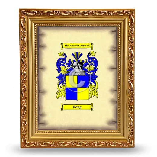Hong Coat of Arms Framed - Gold