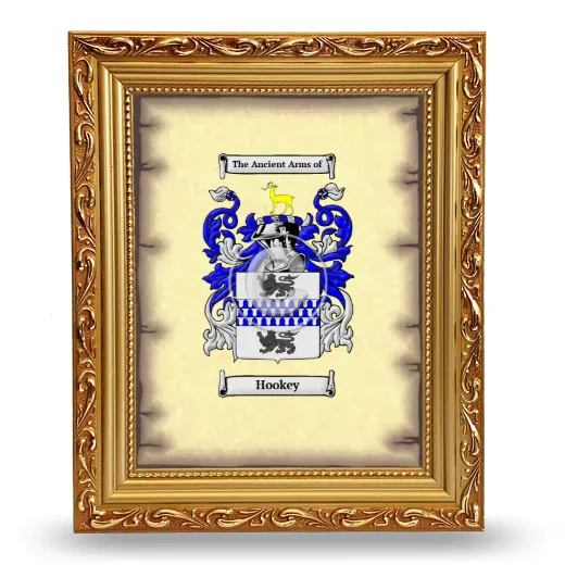 Hookey Coat of Arms Framed - Gold