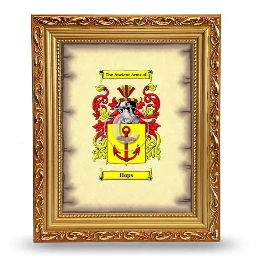 Hops Coat of Arms Framed - Gold