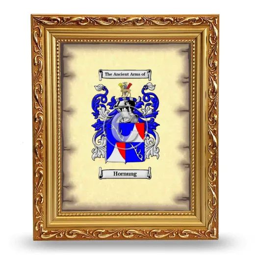 Hornung Coat of Arms Framed - Gold