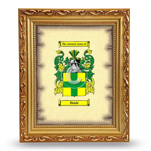 Hosie Coat of Arms Framed - Gold