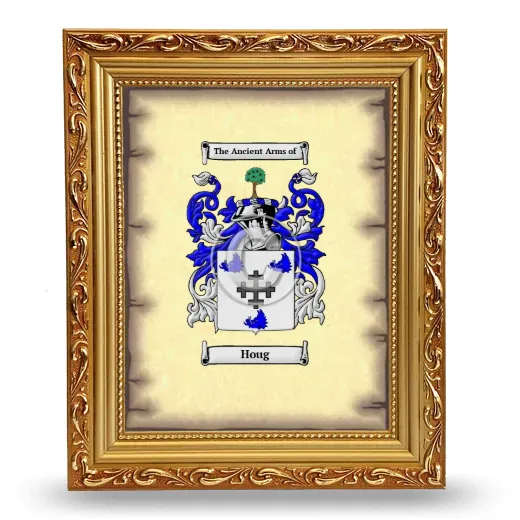 Houg Coat of Arms Framed - Gold