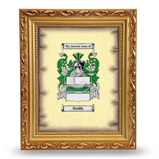 Huddy Coat of Arms Framed - Gold