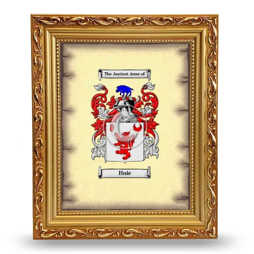Huie Coat of Arms Framed - Gold
