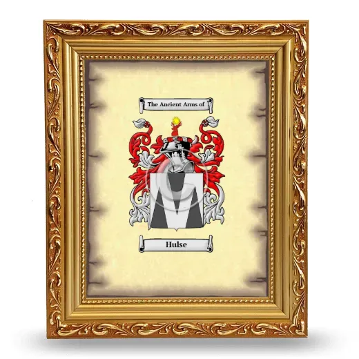 Hulse Coat of Arms Framed - Gold