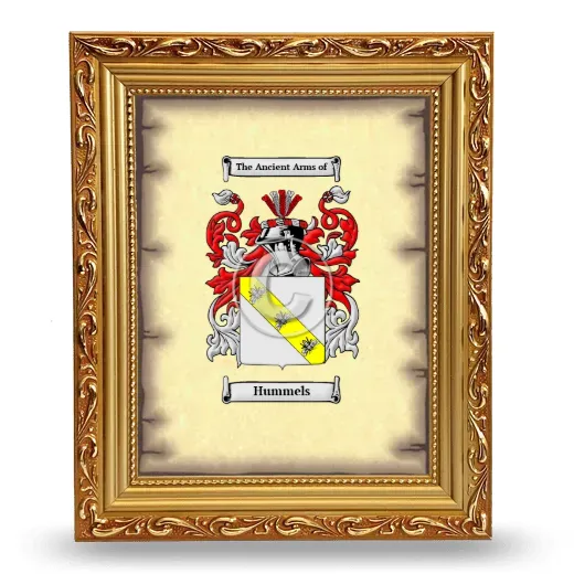 Hummels Coat of Arms Framed - Gold