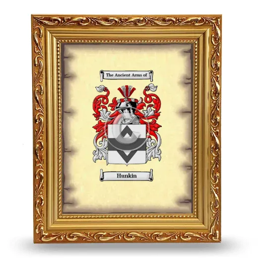 Hunkin Coat of Arms Framed - Gold