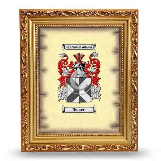 Hunter- Coat of Arms Framed - Gold