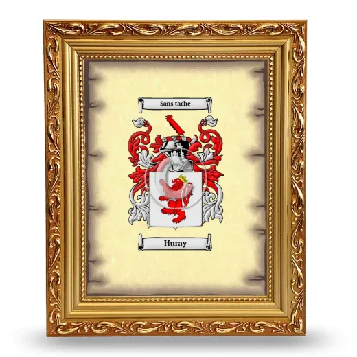 Huray Coat of Arms Framed - Gold