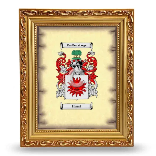 Hurst Coat of Arms Framed - Gold