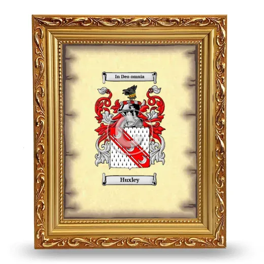 Huxley Coat of Arms Framed - Gold