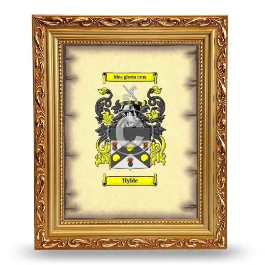 Hylde Coat of Arms Framed - Gold