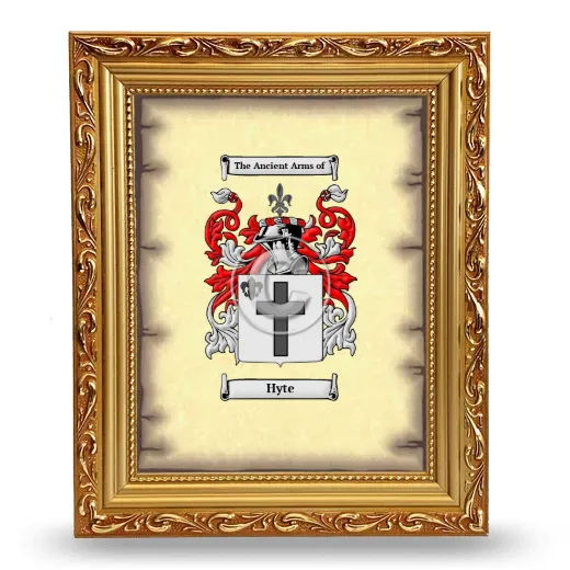 Hyte Coat of Arms Framed - Gold
