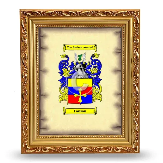 I'anson Coat of Arms Framed - Gold