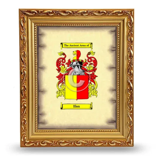 Ifan Coat of Arms Framed - Gold