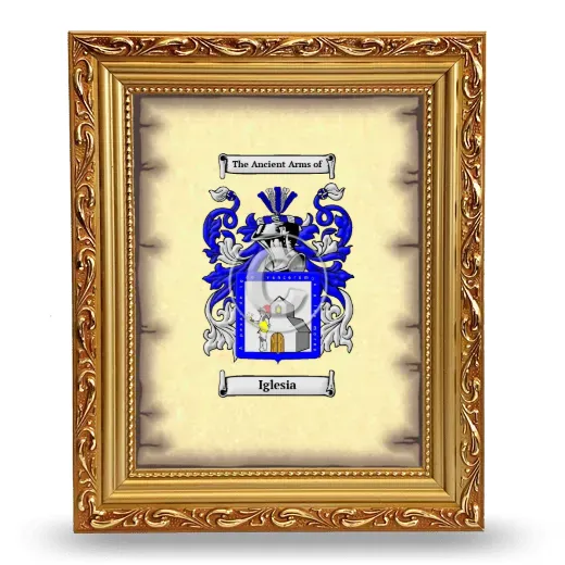 Iglesia Coat of Arms Framed - Gold