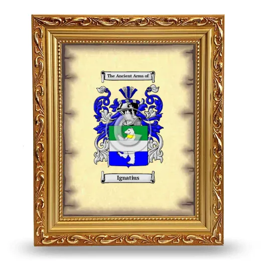 Ignatius Coat of Arms Framed - Gold
