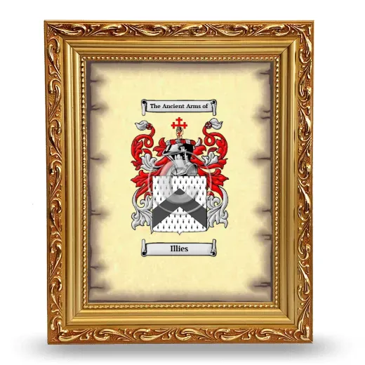 Illies Coat of Arms Framed - Gold