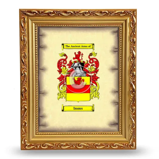 Imms Coat of Arms Framed - Gold