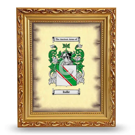 Indie Coat of Arms Framed - Gold