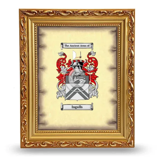 Ingalls Coat of Arms Framed - Gold