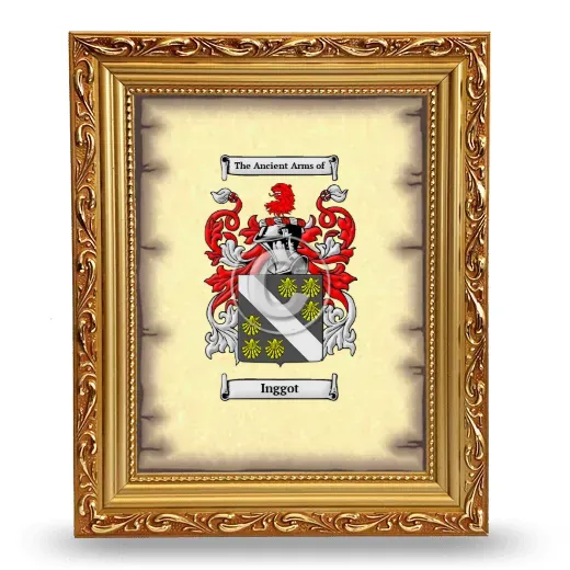 Inggot Coat of Arms Framed - Gold