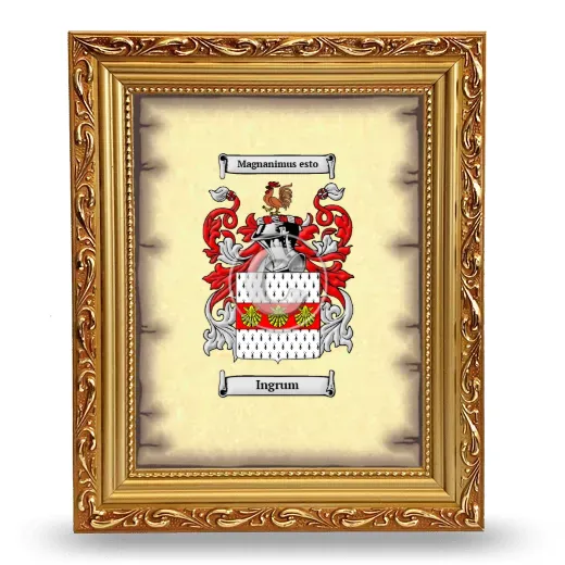 Ingrum Coat of Arms Framed - Gold