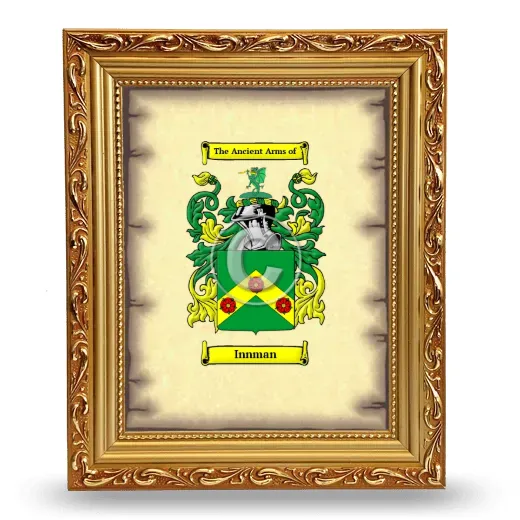 Innman Coat of Arms Framed - Gold