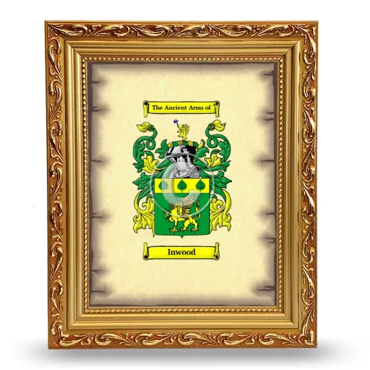 Inwood Coat of Arms Framed - Gold