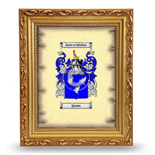 Ipson Coat of Arms Framed - Gold