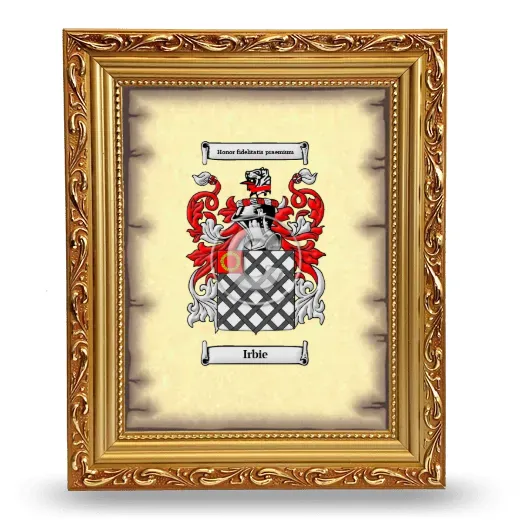 Irbie Coat of Arms Framed - Gold