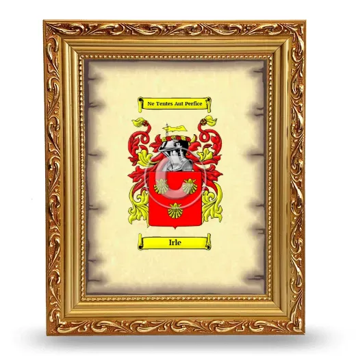 Irle Coat of Arms Framed - Gold