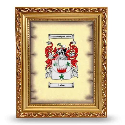 Irvine Coat of Arms Framed - Gold